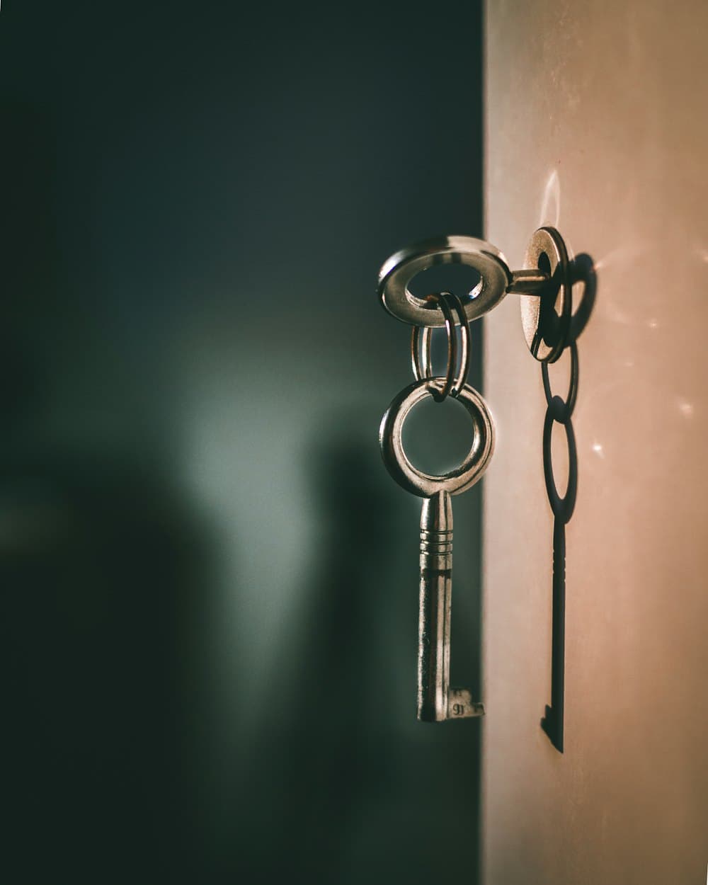 Una chiave nella serratura di una porta di casa